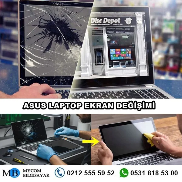 asus laptop ekran degişimi