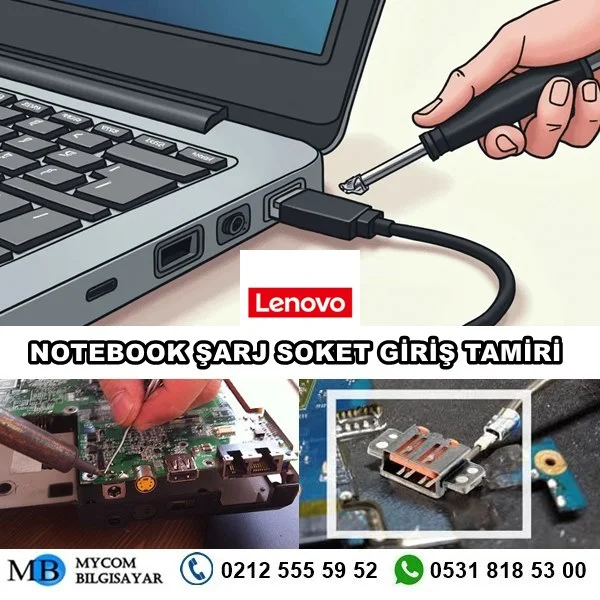 lenovo laptop şarj girişi (Soket) tamiri