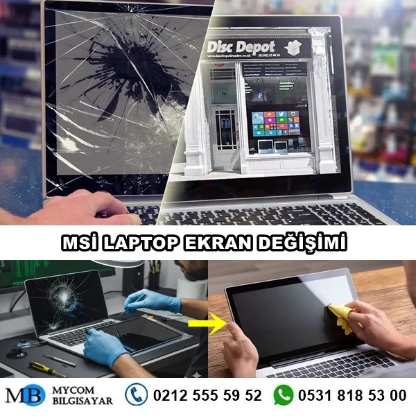 msi laptop ekran degişimi